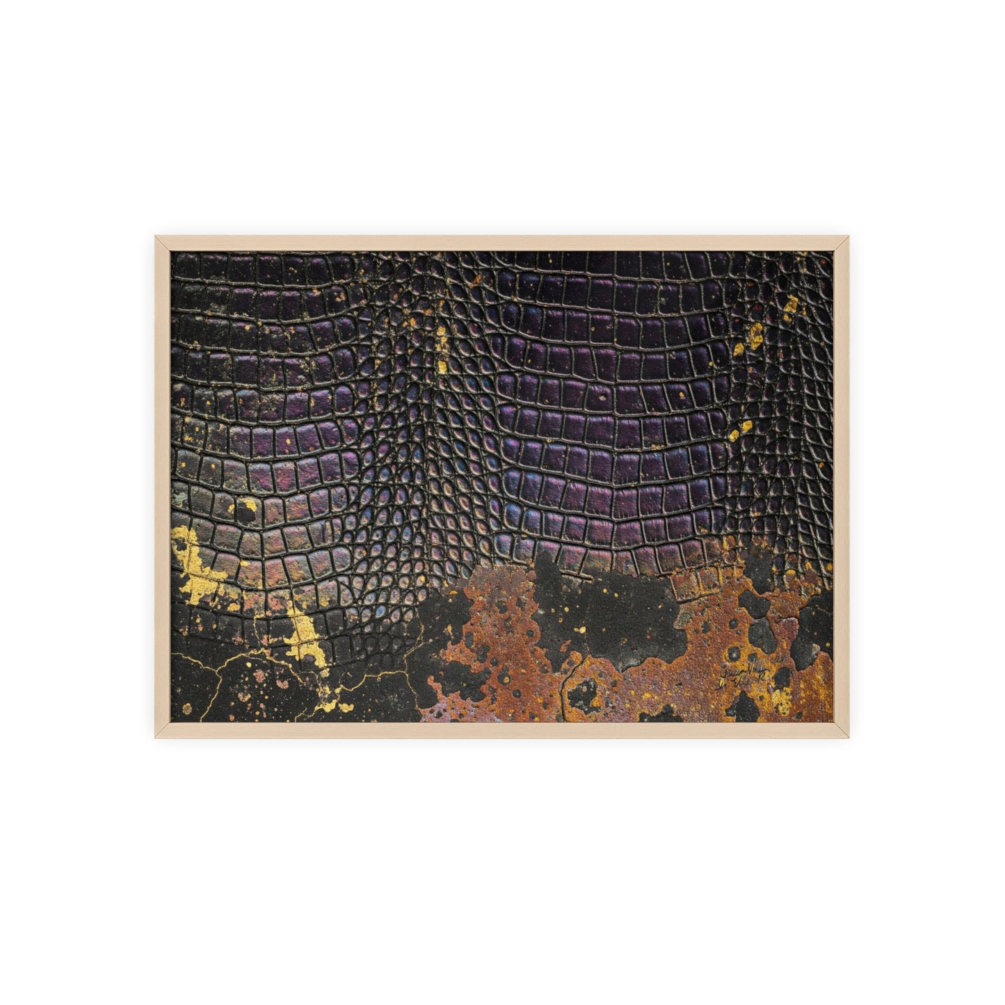 Purple Golden Crocodile Framed Poster Wall Art By QueenNoble