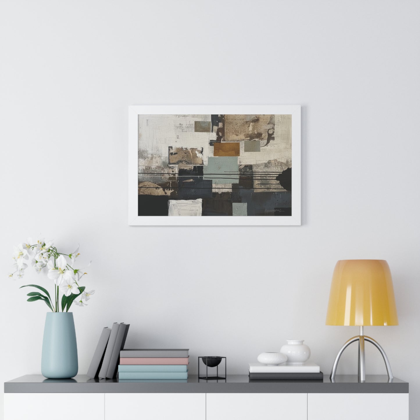 Modern Abstract Framed Poster, Minimalist Wall Art, By Vercmagnus