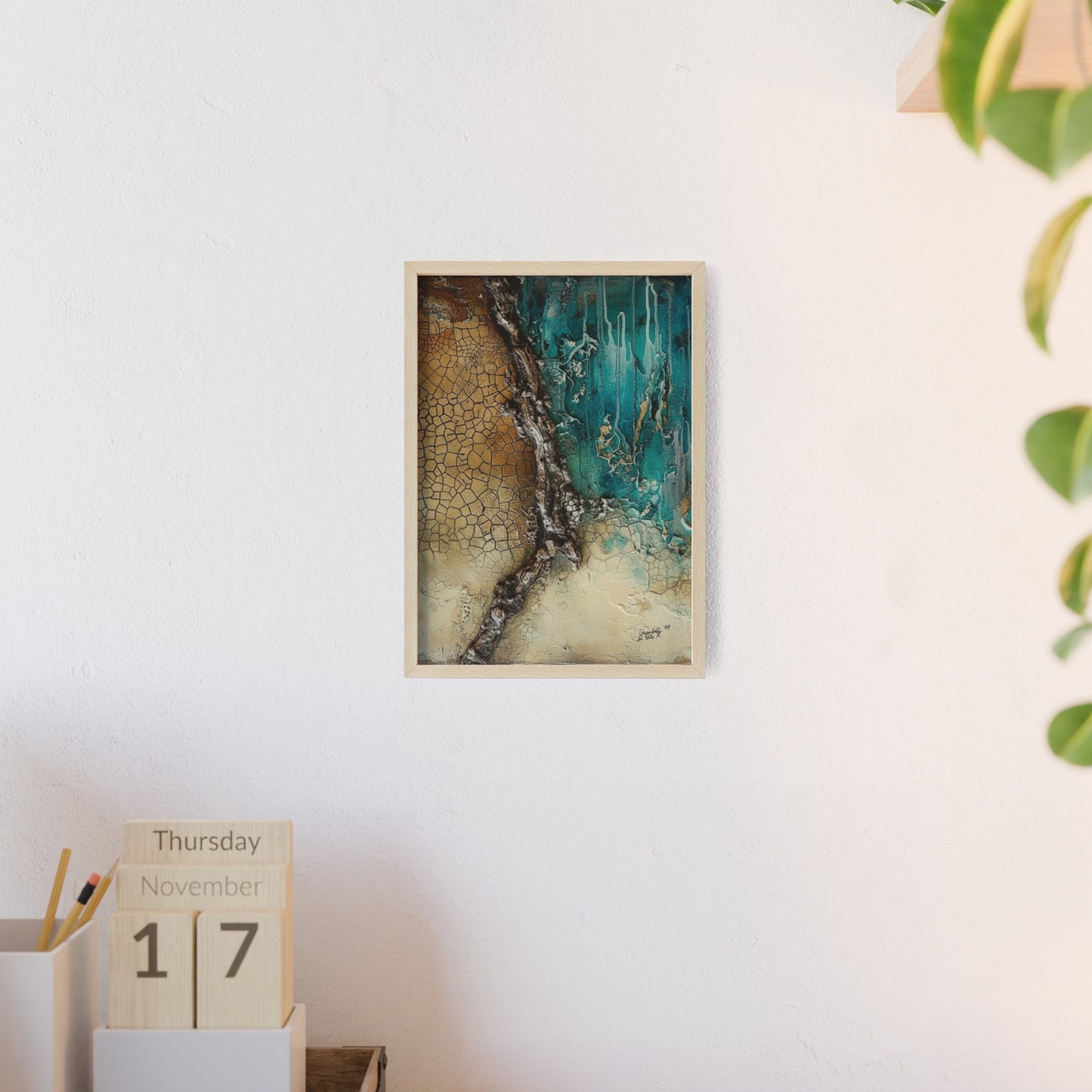 Rustic Framed Art Poster, Nature Inspired Wall Decor By QueenNoble