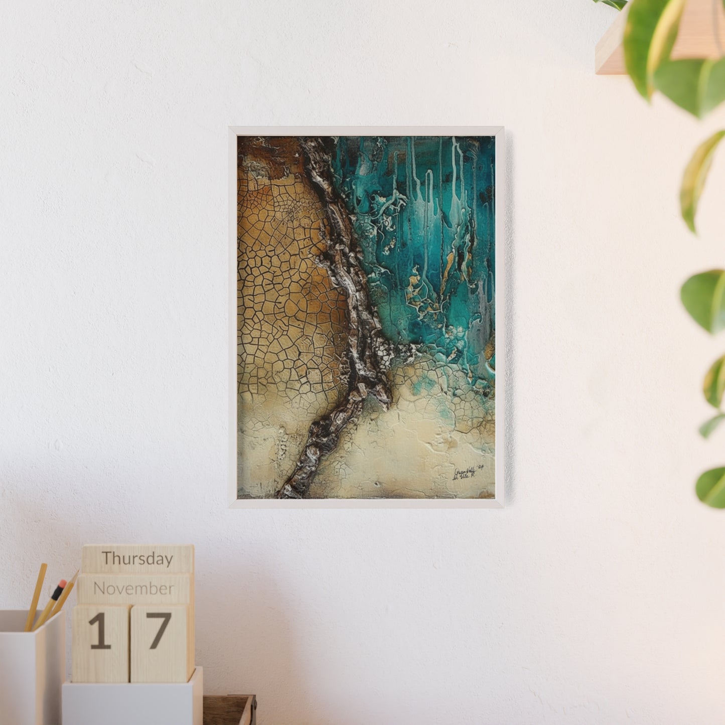 Rustic Framed Art Poster, Nature Inspired Wall Decor By QueenNoble