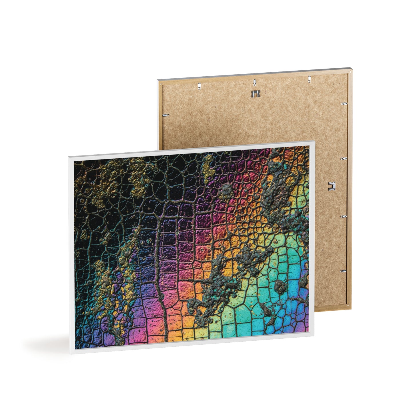 Rainbow Textured Art Poster with Wooden Frame Wall Art By QueenNoble