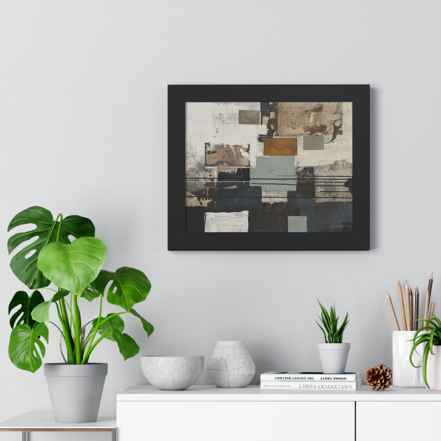 Modern Abstract Framed Poster, Minimalist Wall Art, By Vercmagnus