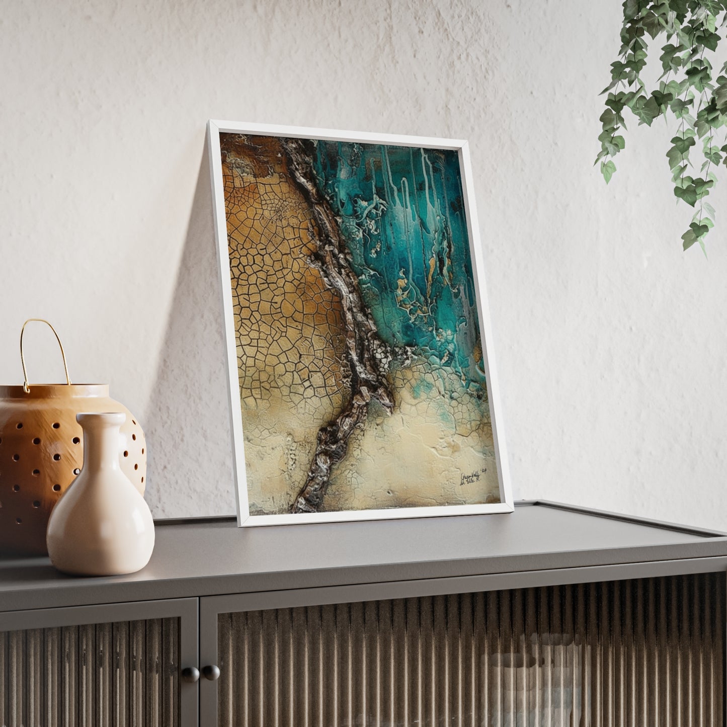 Rustic Framed Art Poster, Nature Inspired Wall Decor By QueenNoble