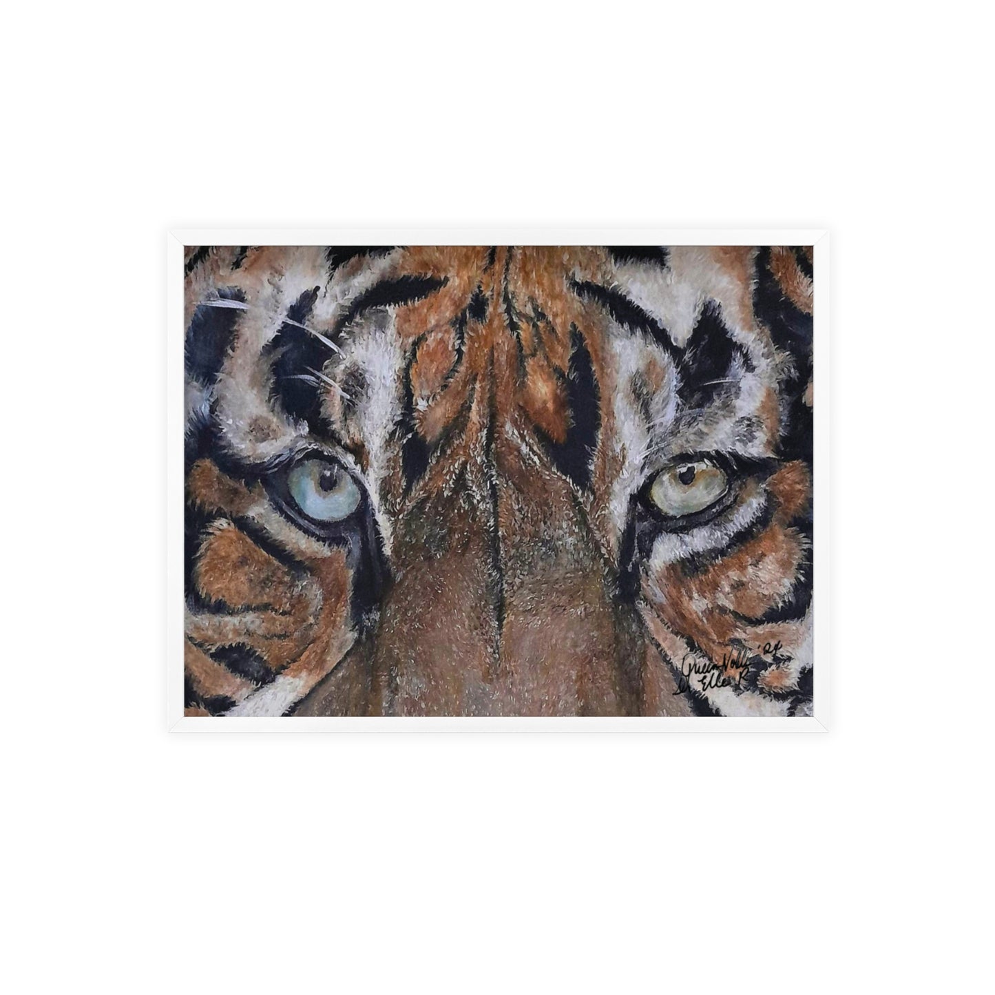 Majestic Tiger Poster with Wooden Frame, Animal Wall Art By QueenNoble