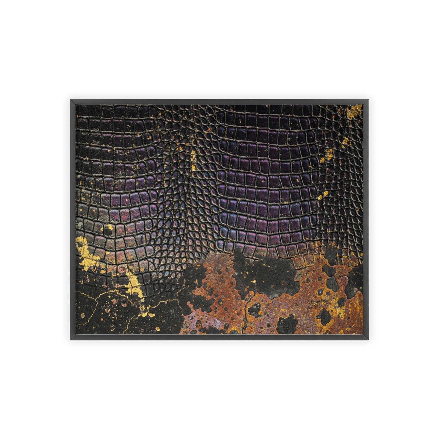 Purple Golden Crocodile Framed Poster Wall Art By QueenNoble