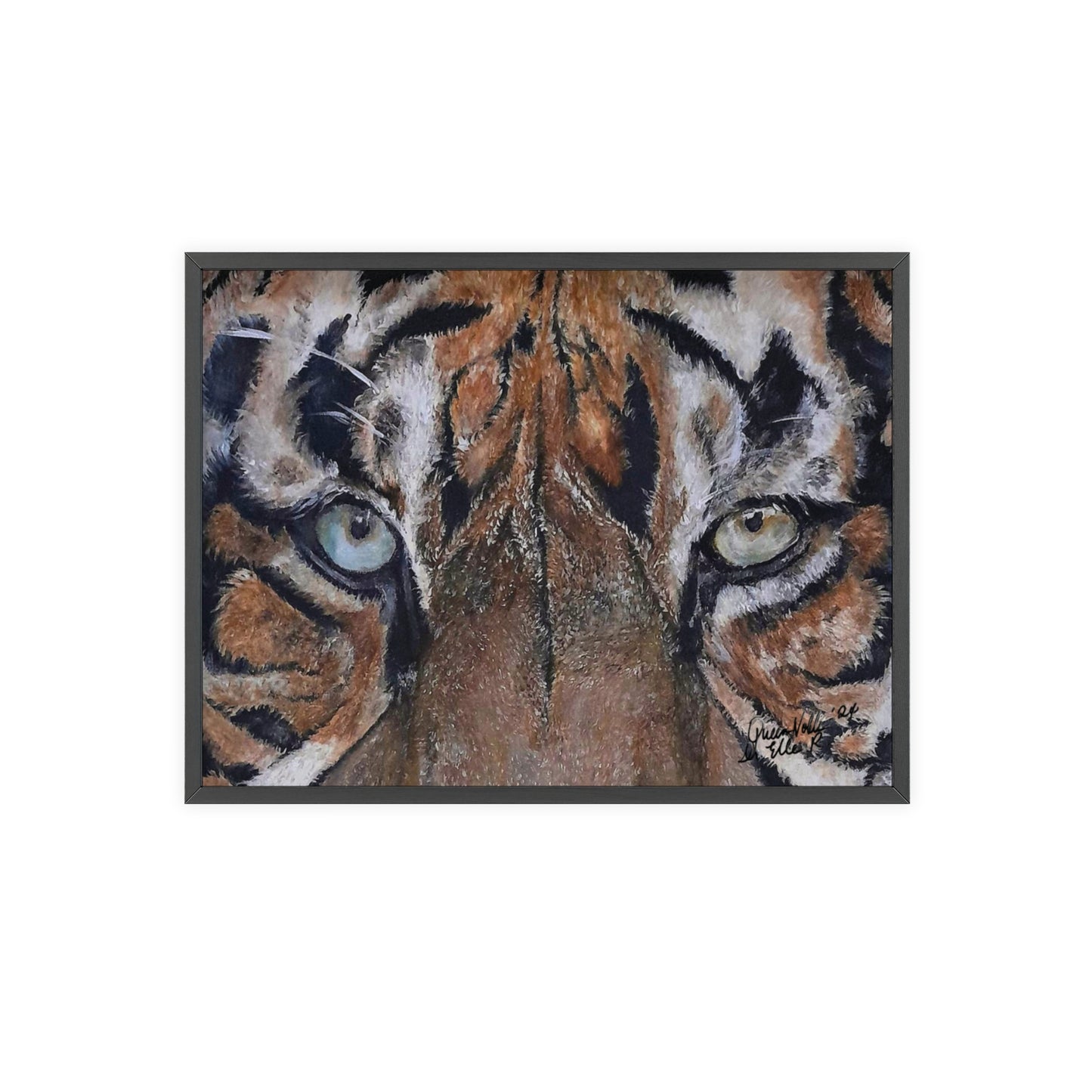 Majestic Tiger Poster with Wooden Frame, Animal Wall Art By QueenNoble