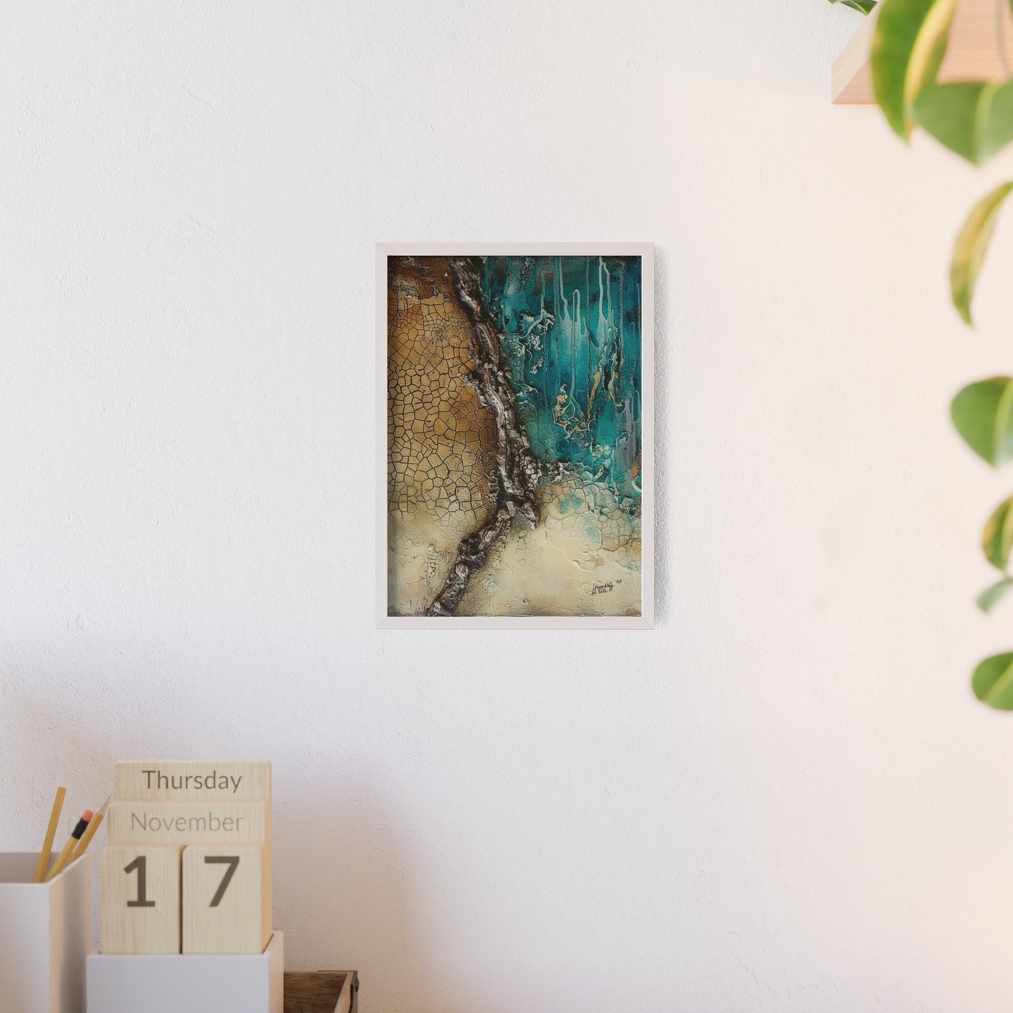 Rustic Framed Art Poster, Nature Inspired Wall Decor By QueenNoble