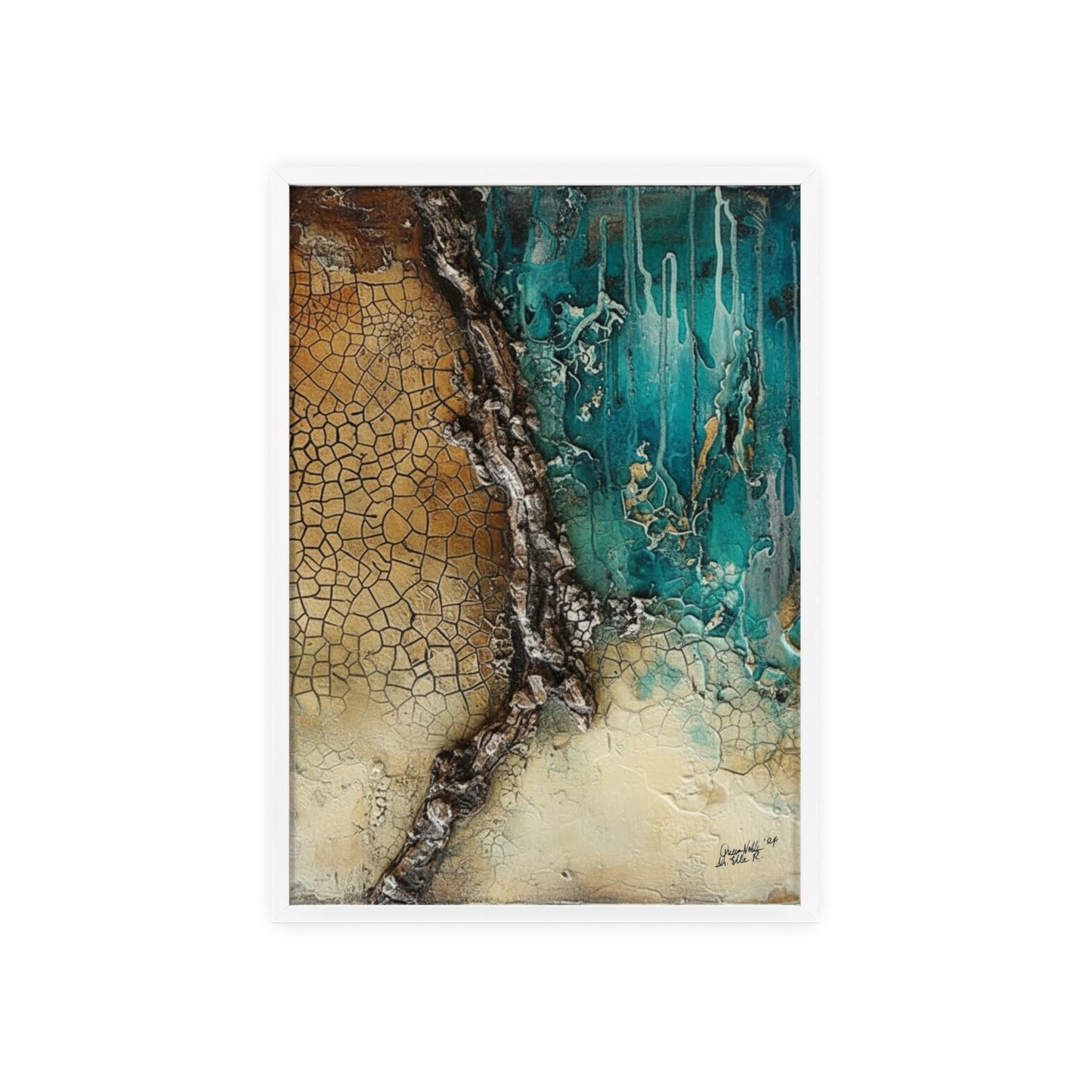 Rustic Framed Art Poster, Nature Inspired Wall Decor By QueenNoble