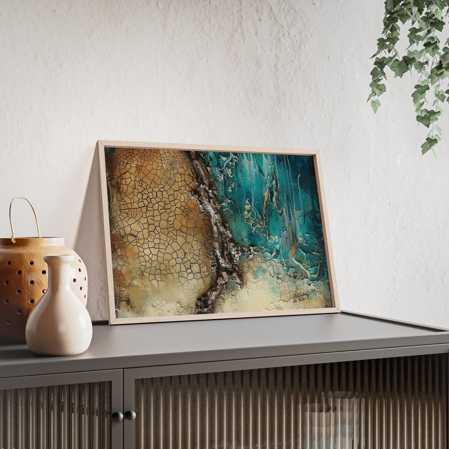 Rustic Framed Art Poster, Nature Inspired Wall Decor By QueenNoble