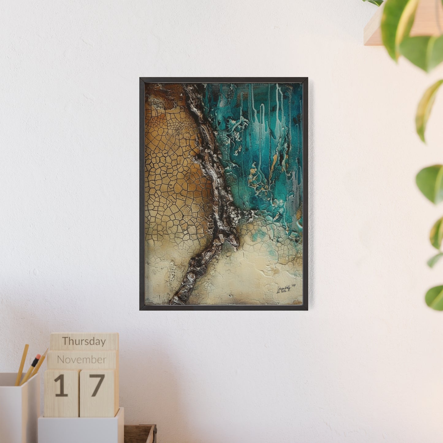 Rustic Framed Art Poster, Nature Inspired Wall Decor By QueenNoble