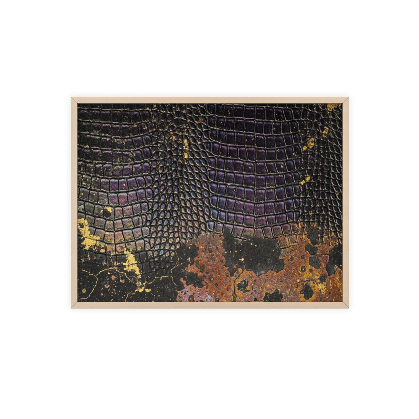 Purple Golden Crocodile Framed Poster Wall Art By QueenNoble