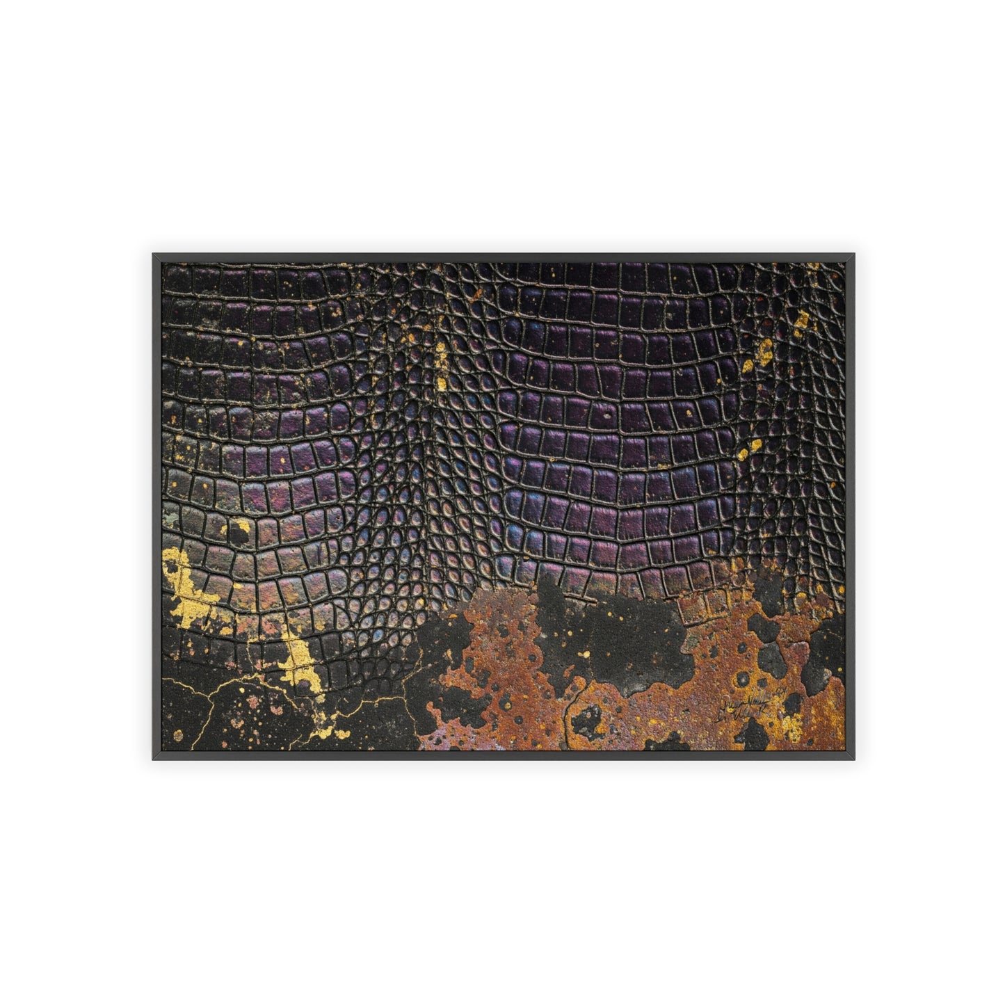 Purple Golden Crocodile Framed Poster Wall Art By QueenNoble