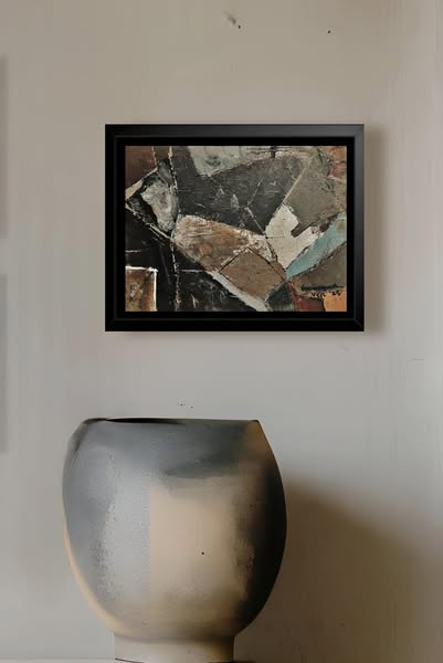 Distressed 1 – Framed Acrylic Rustic Art Original Painting