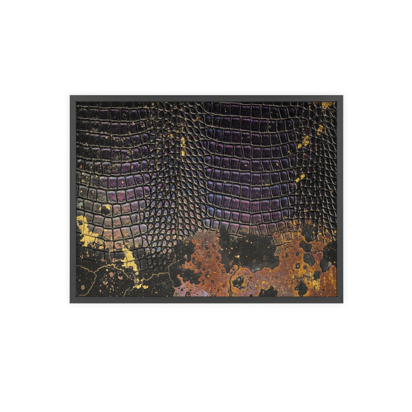 Purple Golden Crocodile Framed Poster Wall Art By QueenNoble