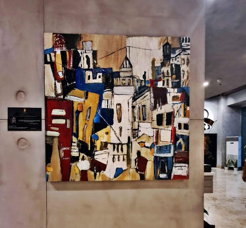 Contemporary Landscape Painting Inspired by Old Manila – "Time and History" (2025) – Rustic, Textured Acrylic Art on Museum-Wrapped Canvas