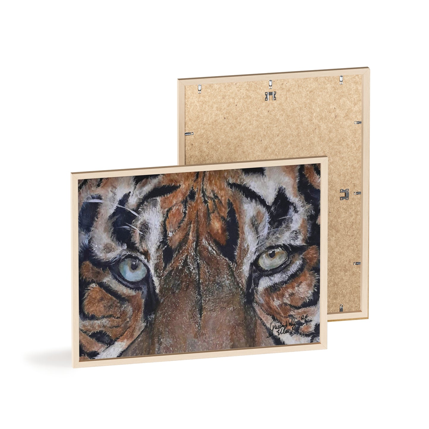 Majestic Tiger Poster with Wooden Frame, Animal Wall Art By QueenNoble