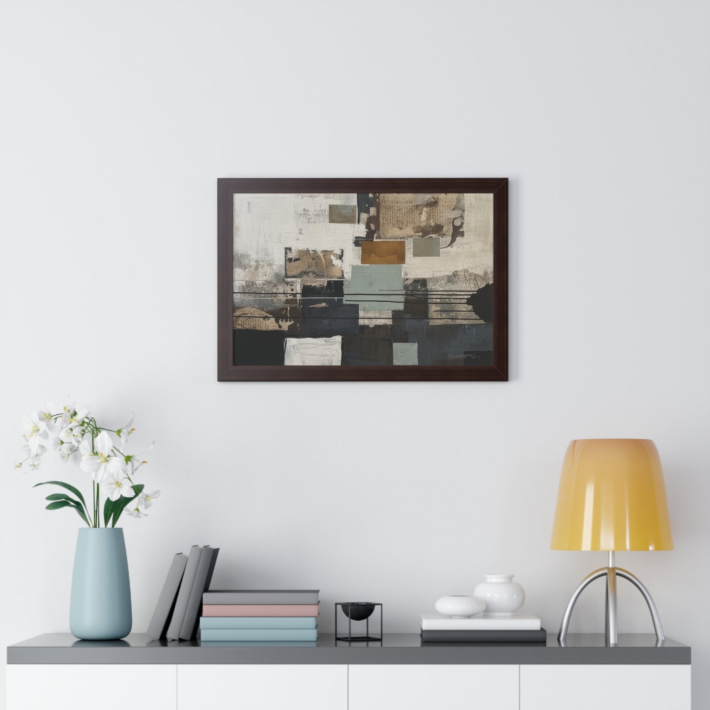 Modern Abstract Framed Poster, Minimalist Wall Art, By Vercmagnus