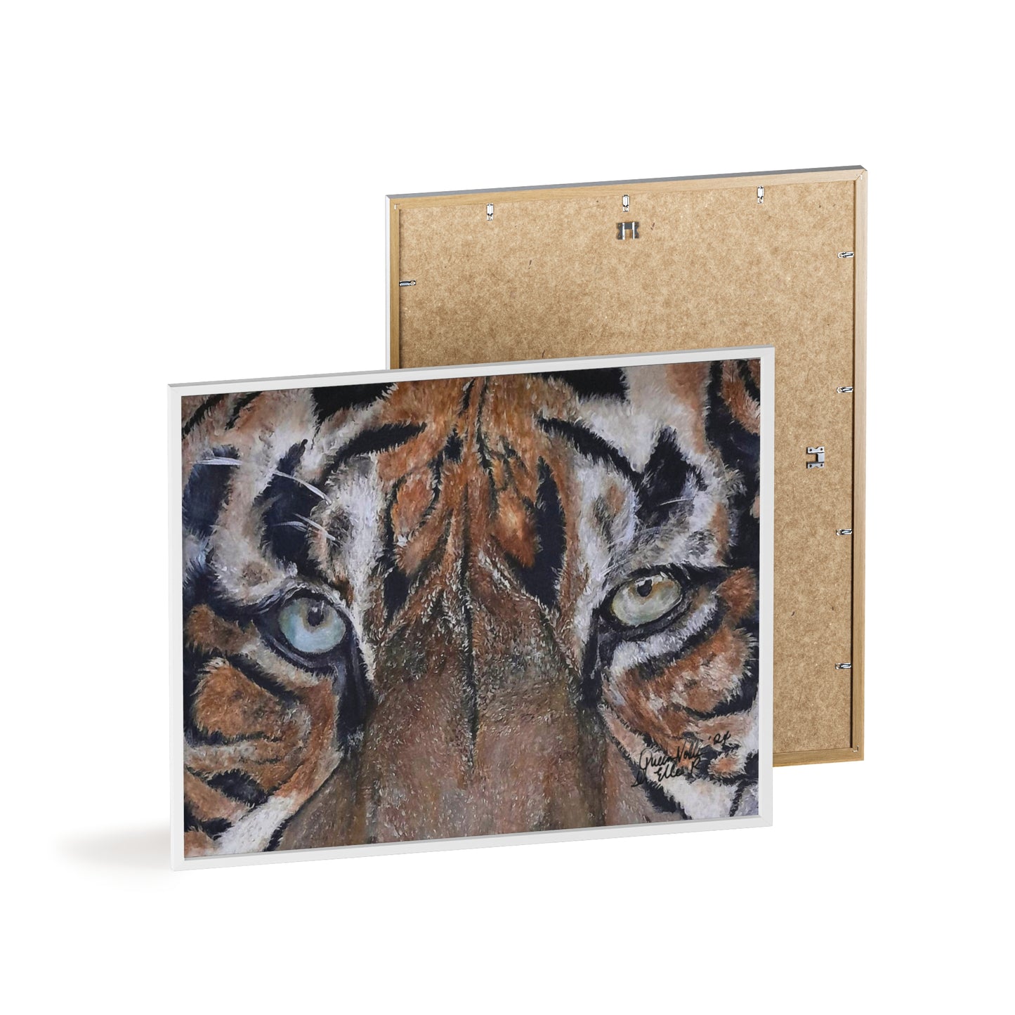 Majestic Tiger Poster with Wooden Frame, Animal Wall Art By QueenNoble