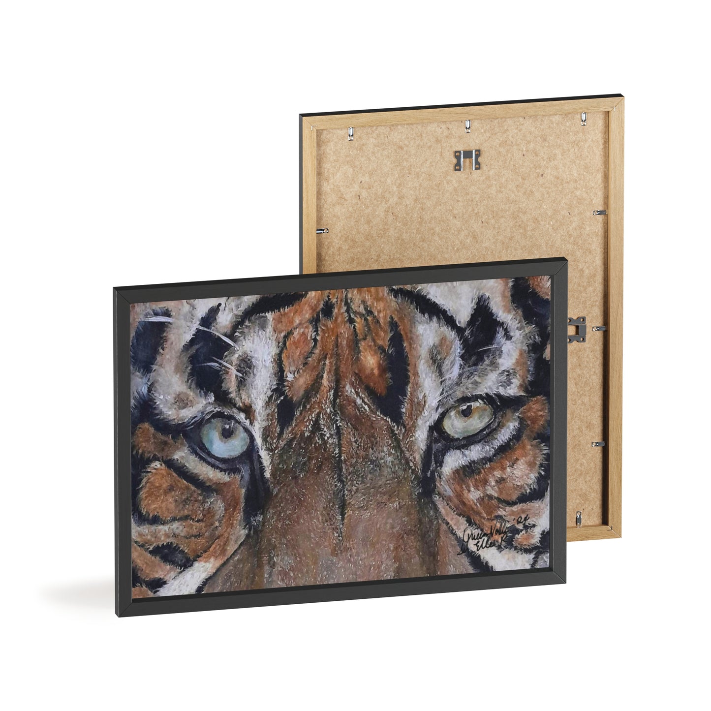 Majestic Tiger Poster with Wooden Frame, Animal Wall Art By QueenNoble