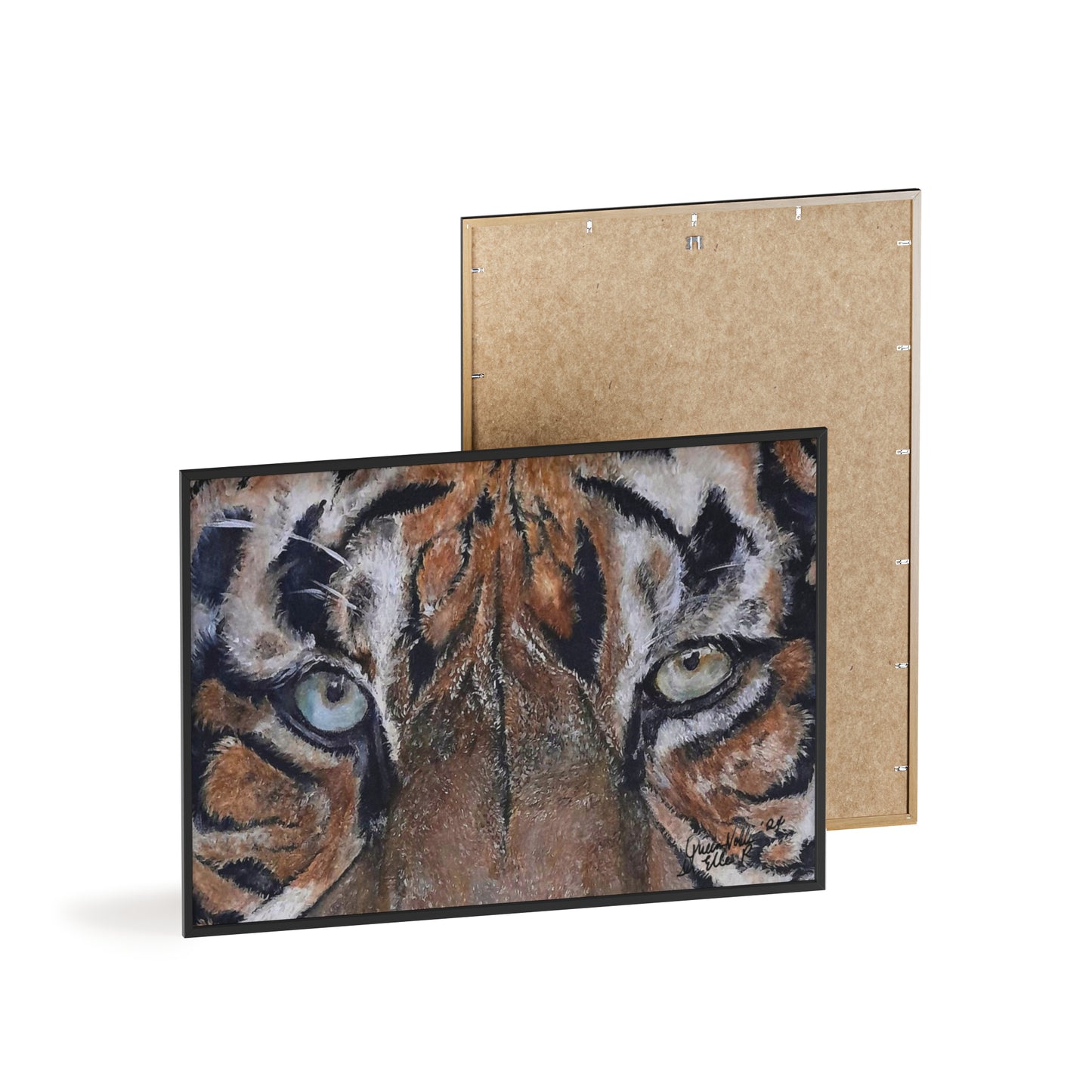 Majestic Tiger Poster with Wooden Frame, Animal Wall Art By QueenNoble