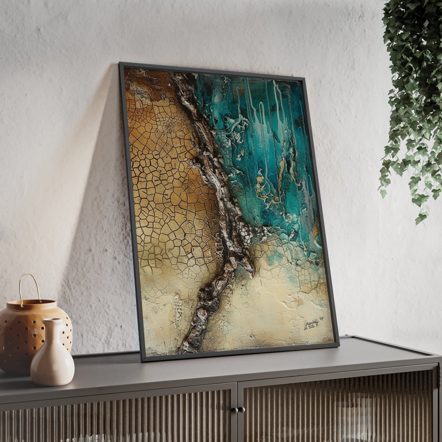 Rustic Framed Art Poster, Nature Inspired Wall Decor By QueenNoble