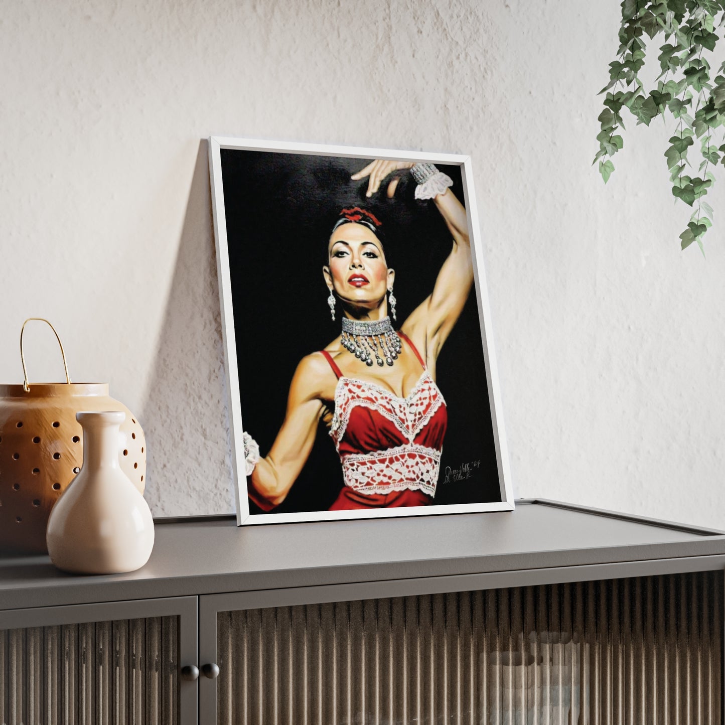Flamenco Wall Art Framed Print, Dance Themed Decor By QueenNoble