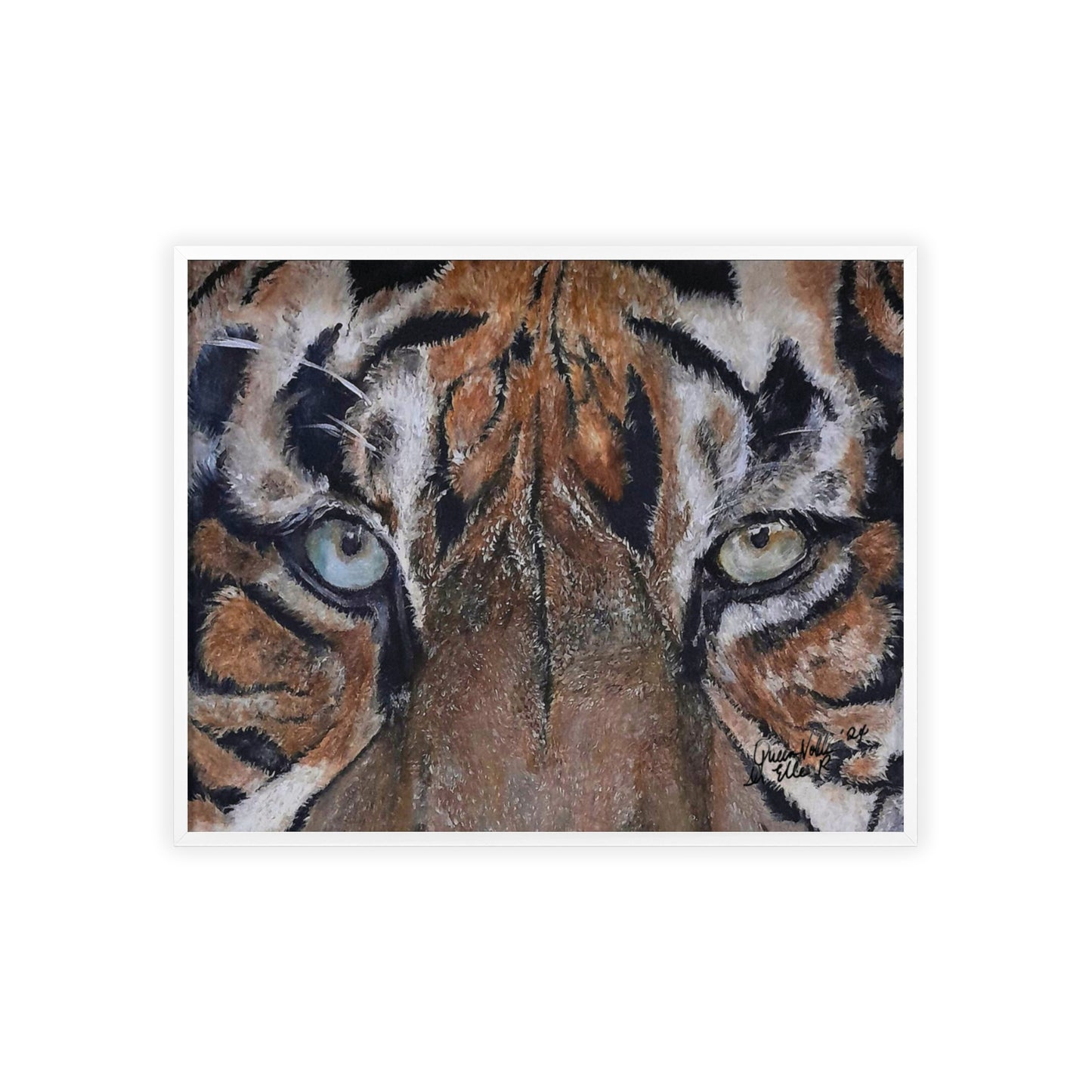 Majestic Tiger Poster with Wooden Frame, Animal Wall Art By QueenNoble