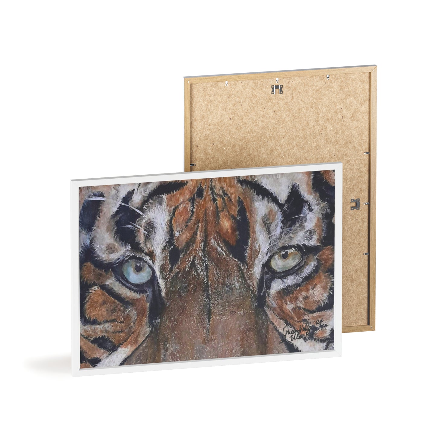 Majestic Tiger Poster with Wooden Frame, Animal Wall Art By QueenNoble
