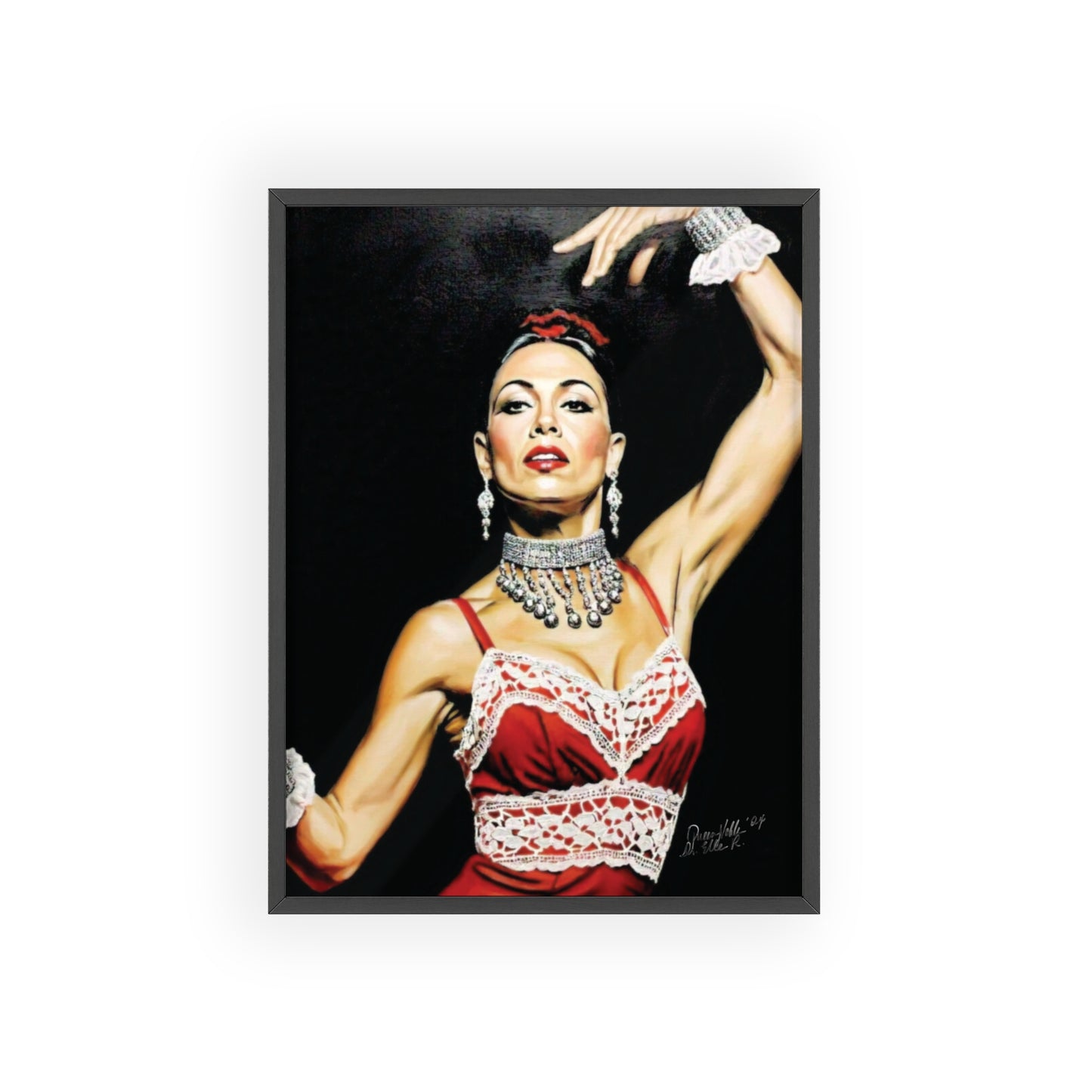Flamenco Wall Art Framed Print, Dance Themed Decor By QueenNoble
