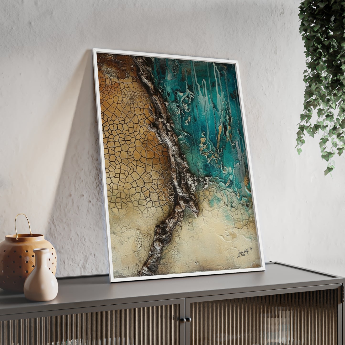 Rustic Framed Art Poster, Nature Inspired Wall Decor By QueenNoble
