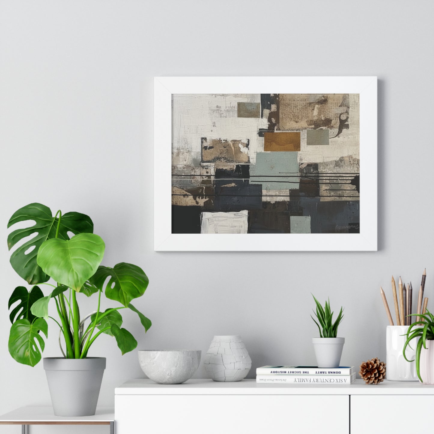 Modern Abstract Framed Poster, Minimalist Wall Art, By Vercmagnus