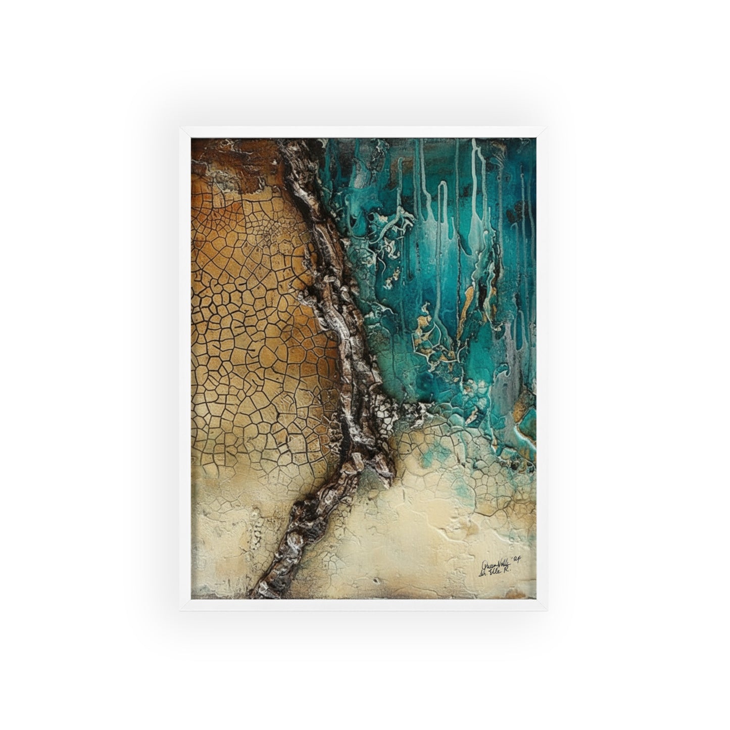 Rustic Framed Art Poster, Nature Inspired Wall Decor By QueenNoble
