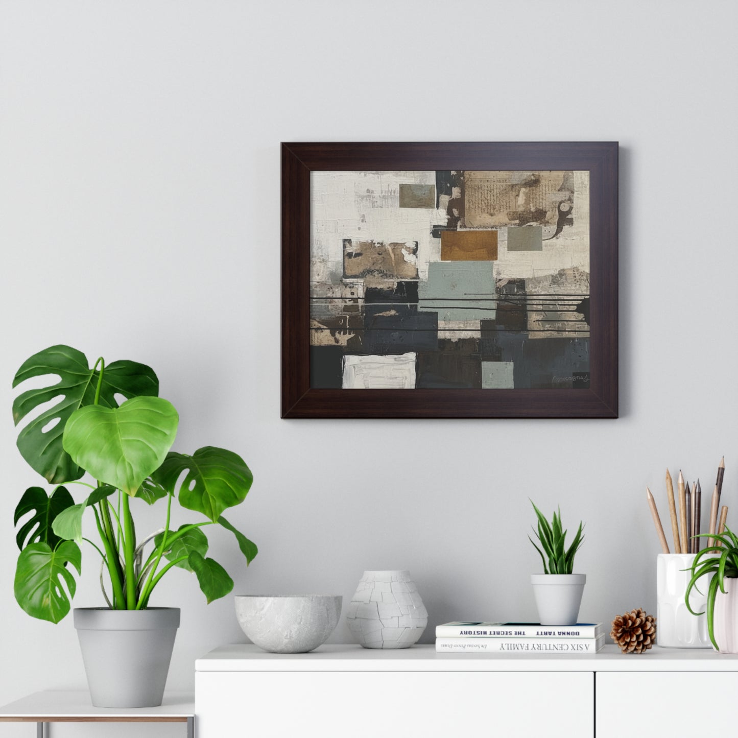 Modern Abstract Framed Poster, Minimalist Wall Art, By Vercmagnus