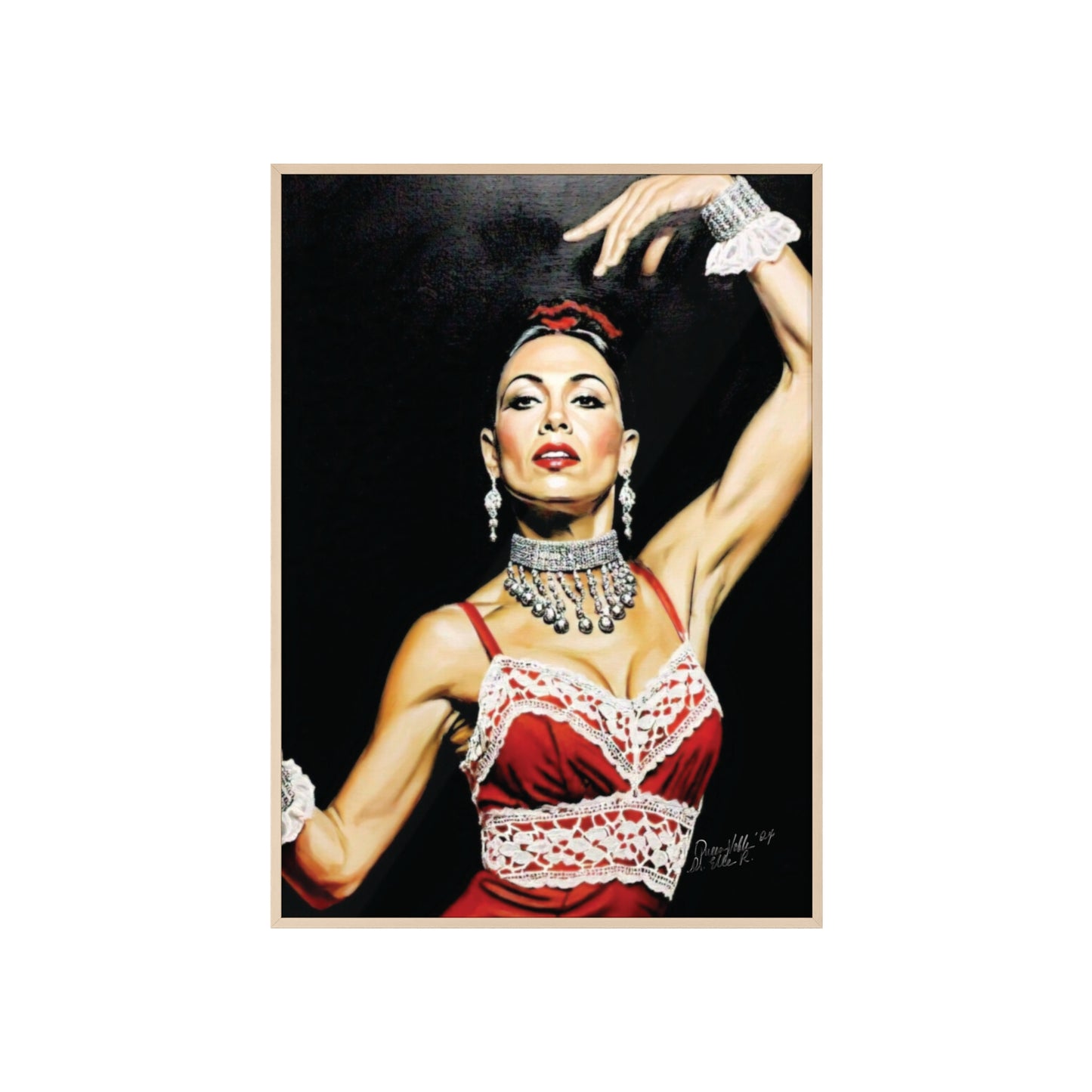 Flamenco Wall Art Framed Print, Dance Themed Decor By QueenNoble