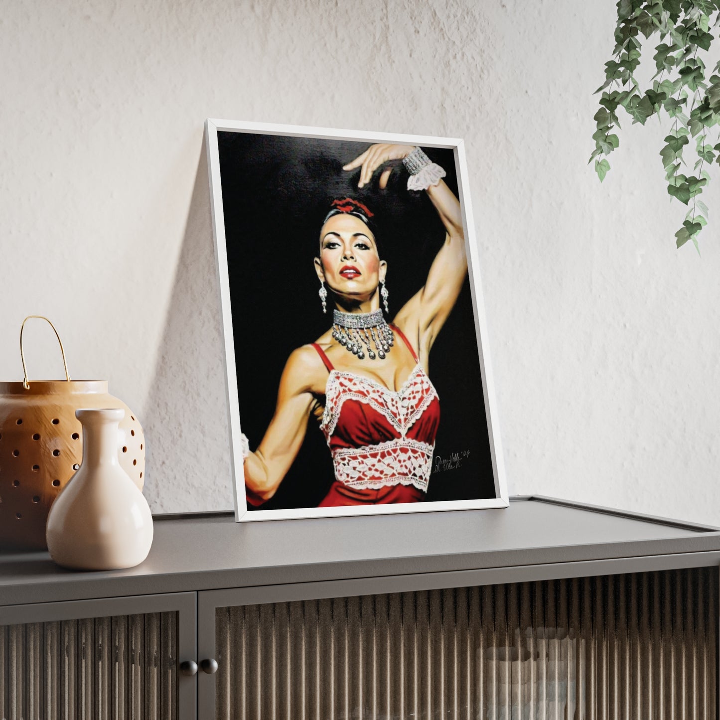 Flamenco Wall Art Framed Print, Dance Themed Decor By QueenNoble