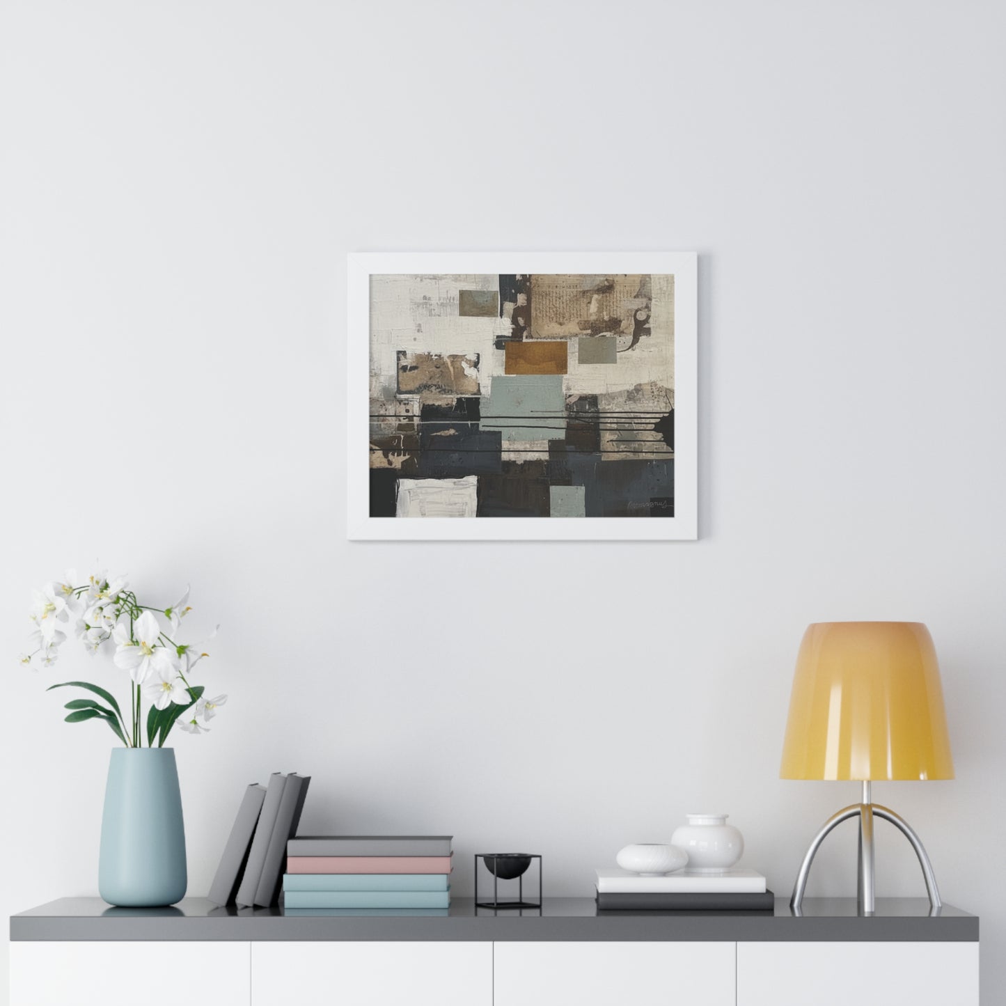 Modern Abstract Framed Poster, Minimalist Wall Art, By Vercmagnus