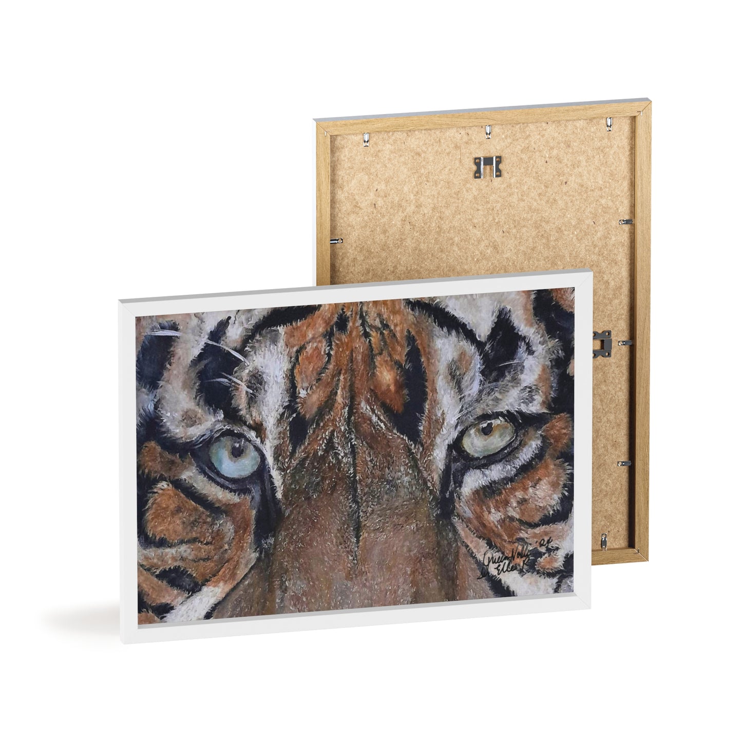 Majestic Tiger Poster with Wooden Frame, Animal Wall Art By QueenNoble