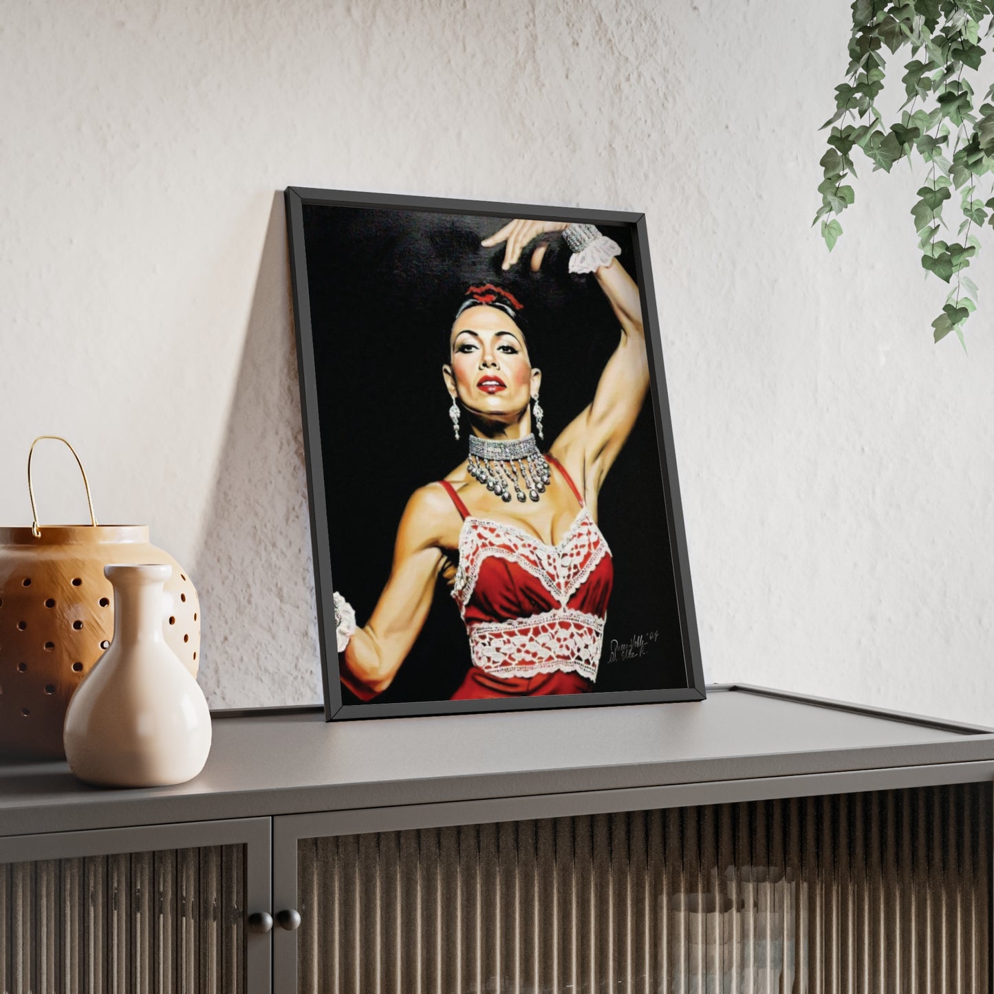 Flamenco Wall Art Framed Print, Dance Themed Decor By QueenNoble