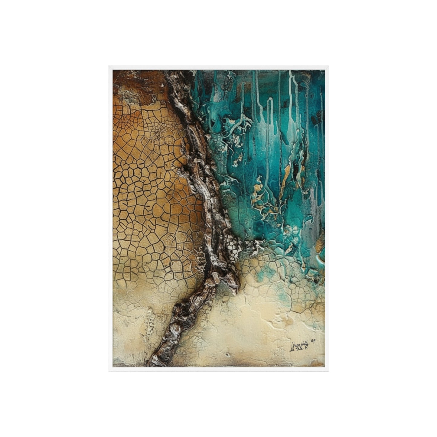 Rustic Framed Art Poster, Nature Inspired Wall Decor By QueenNoble