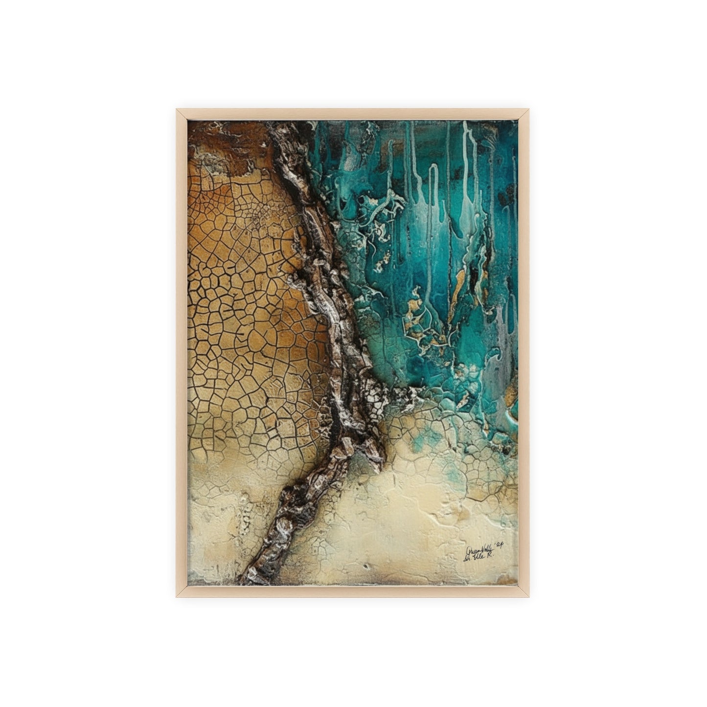 Rustic Framed Art Poster, Nature Inspired Wall Decor By QueenNoble