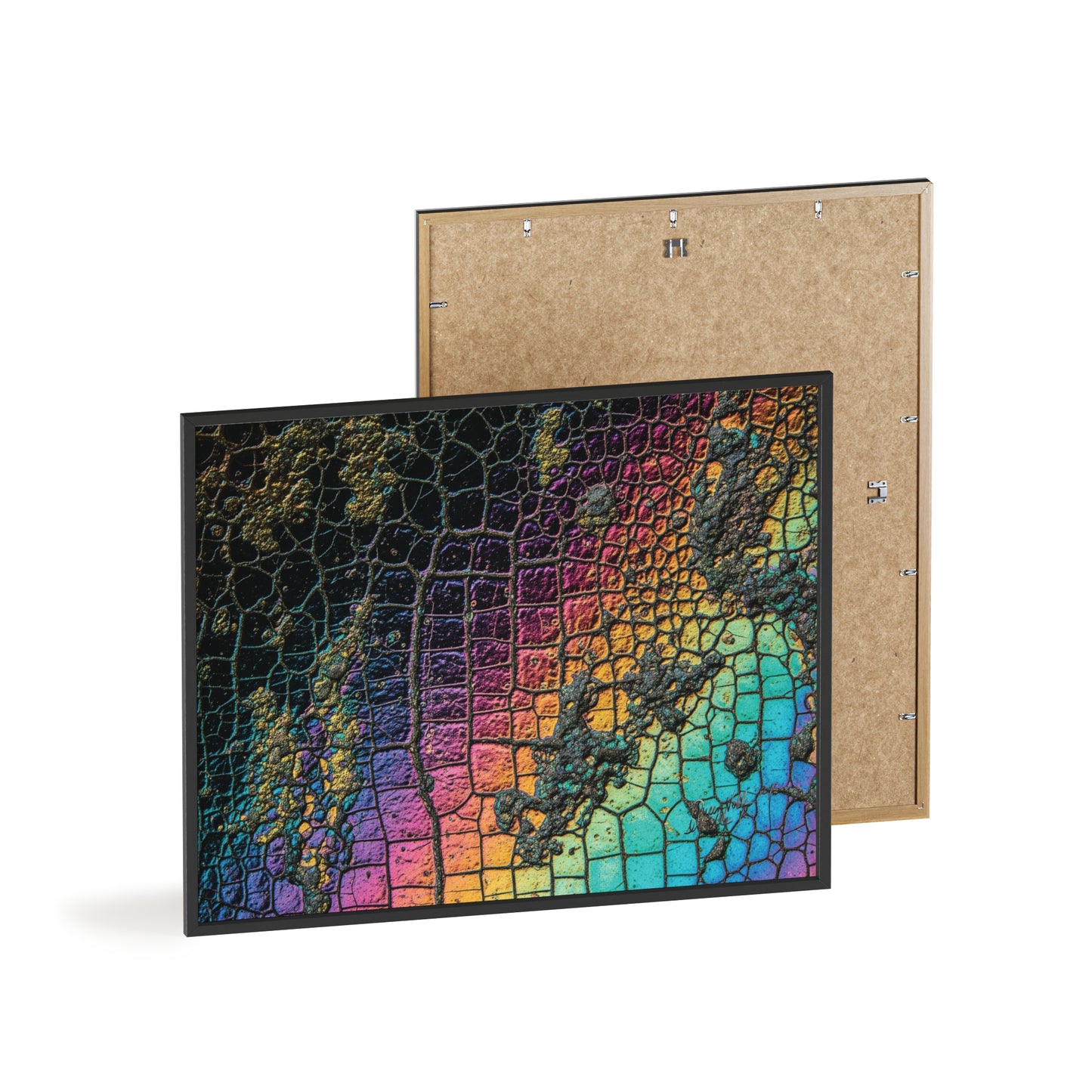 Rainbow Textured Art Poster with Wooden Frame Wall Art By QueenNoble