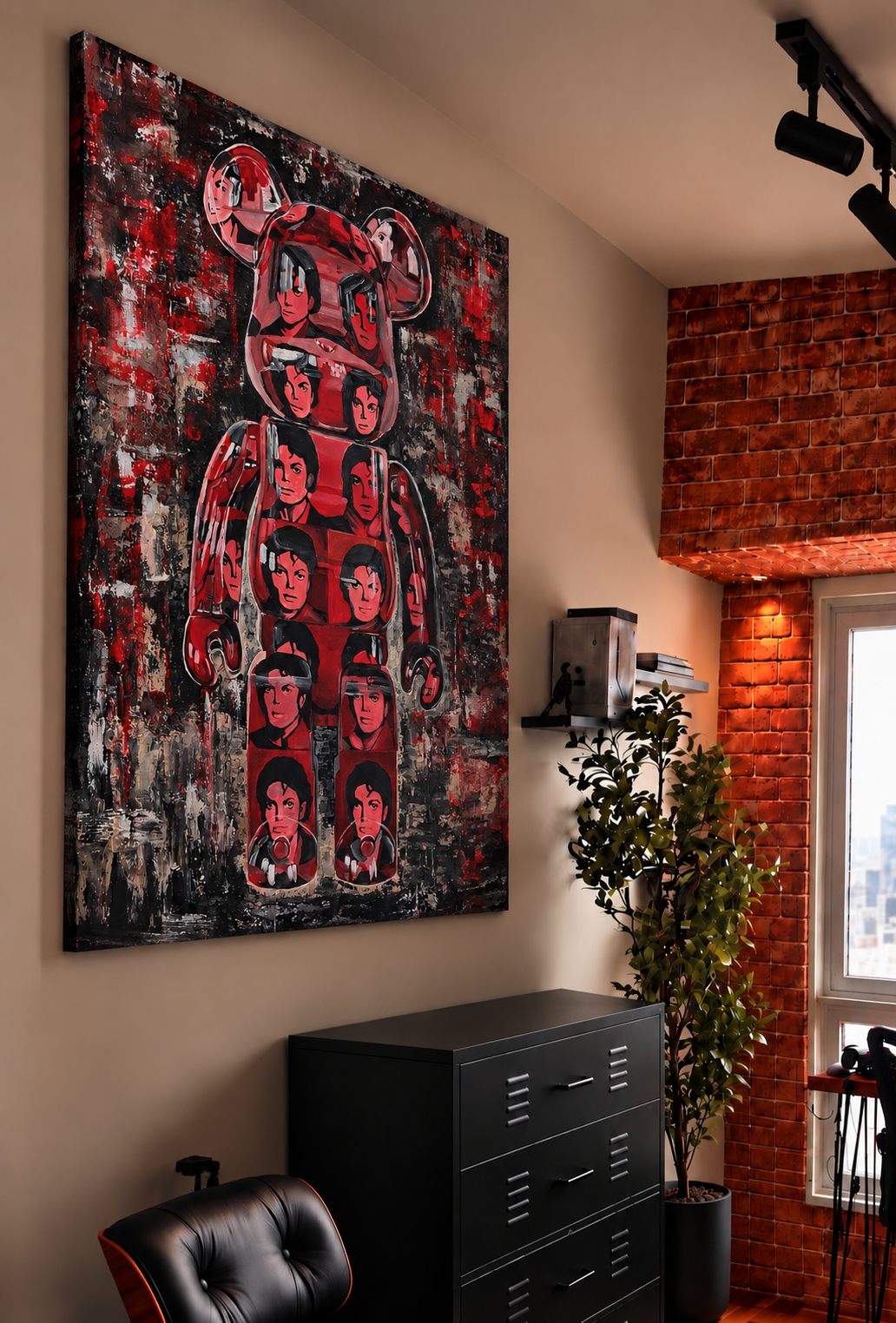 Michael Jackson Painting By Vercmagnus Beat It Bearbrick Inspired