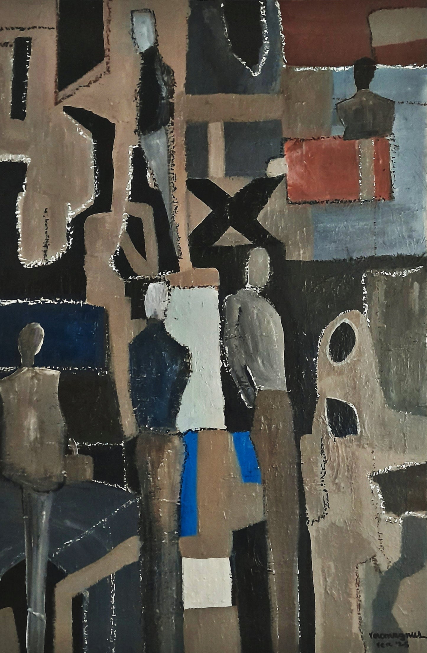 Pintura original abstracta figurativa contemporánea