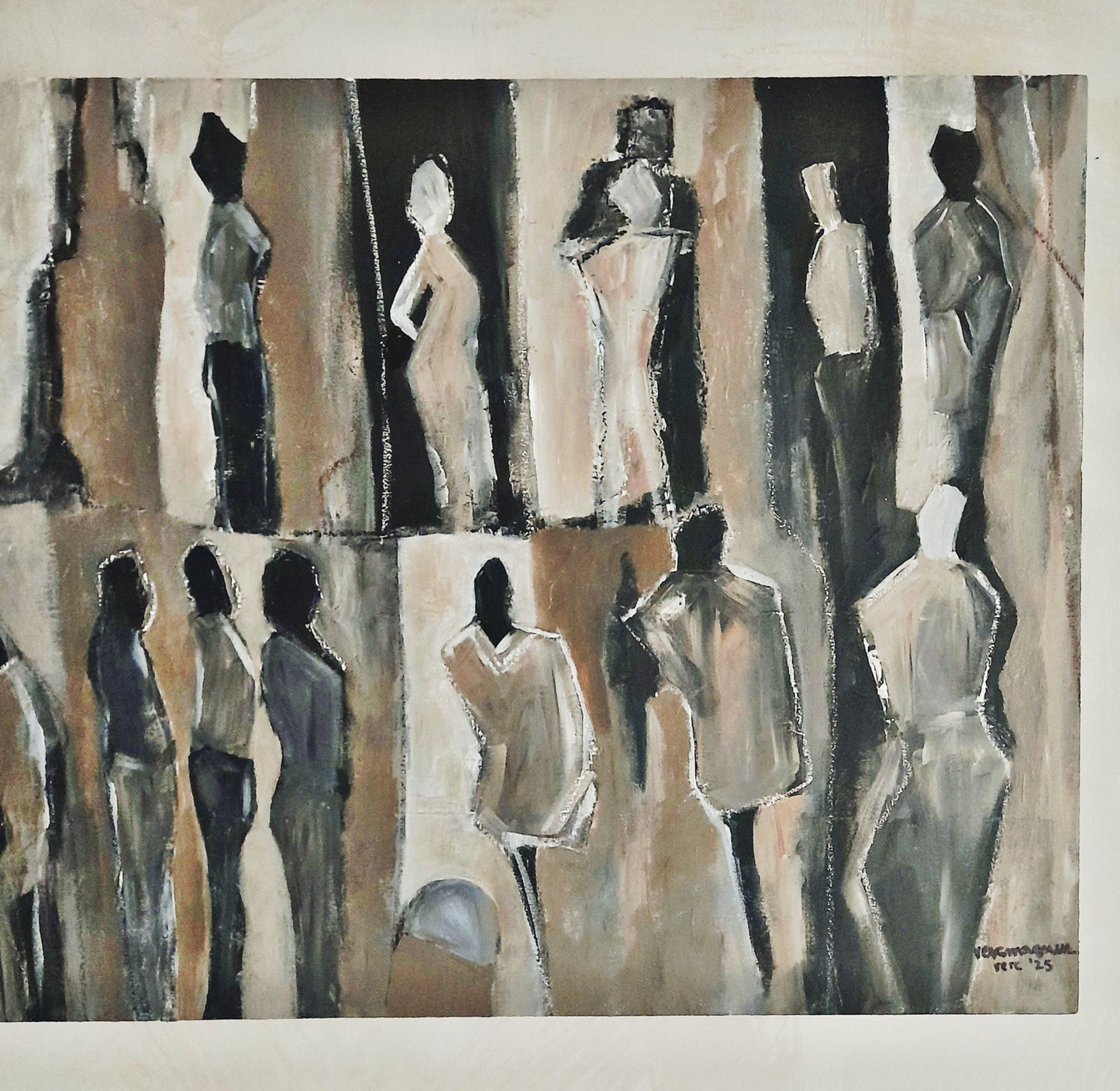 Contemporary Figurative Social Life Original Painting