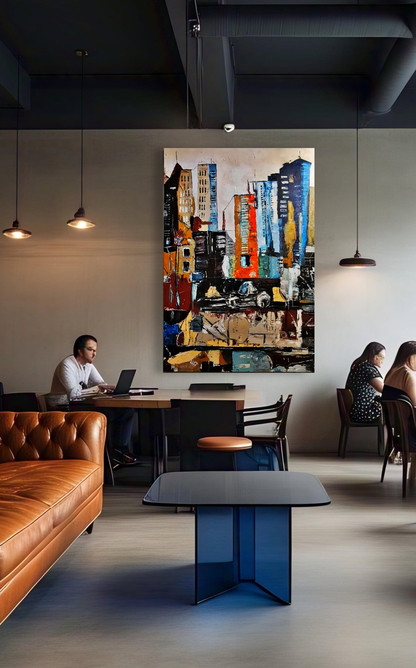 The Business Center – 6ft Original Acrylic Painting By Vercmagnus