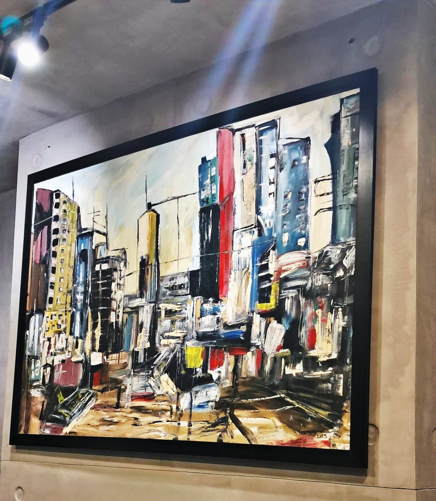 Cityscape Original Painting Contemporary Modern Landcape By Vercmagnus