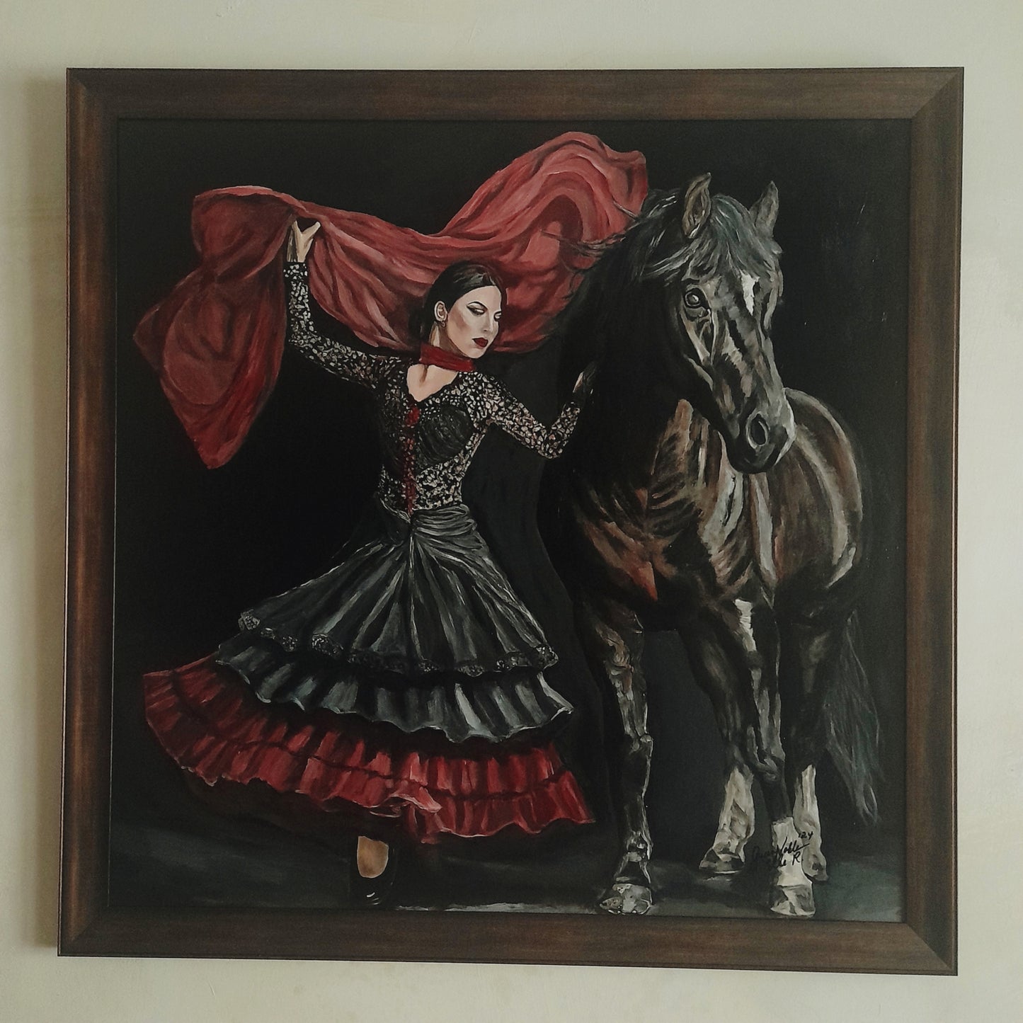 Flamenco Dancer With Horse Original Painting One Of A Kind Art