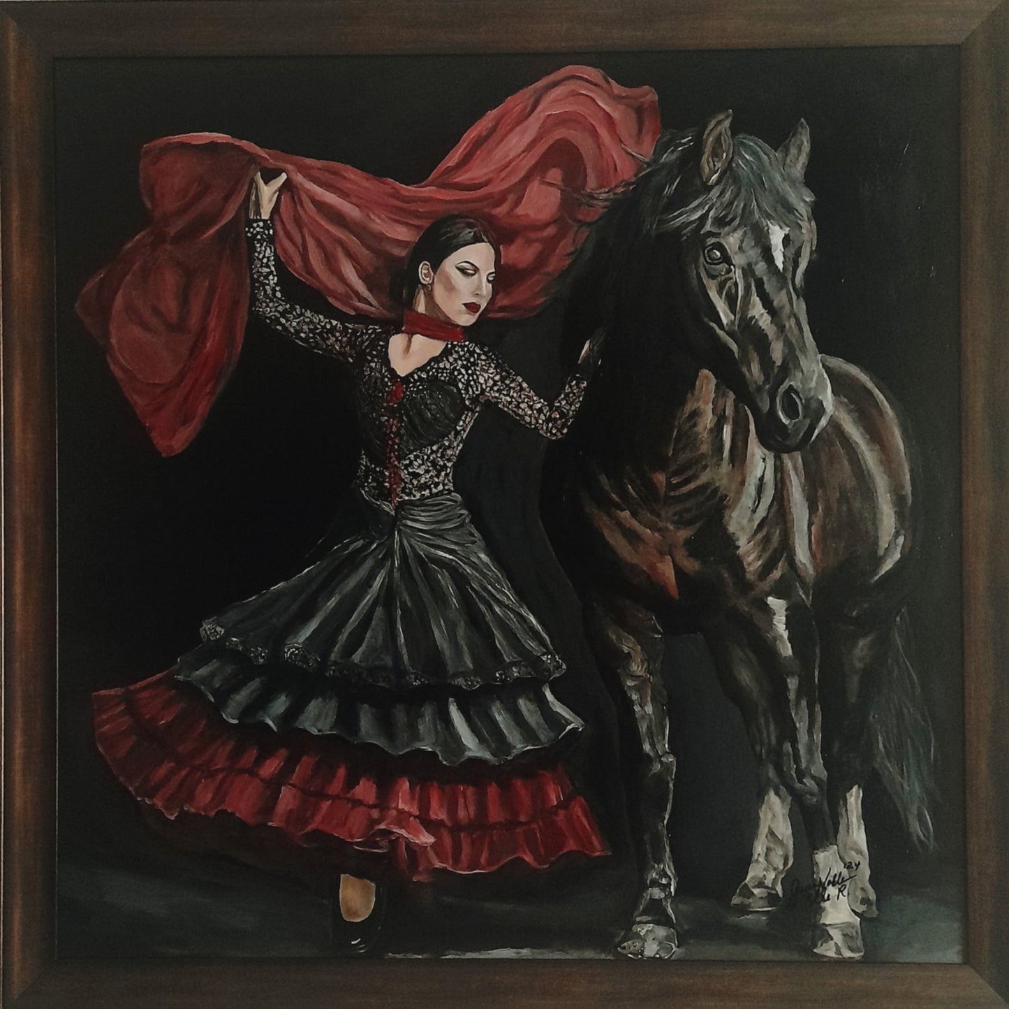 Flamenco Dancer With Horse Original Painting One Of A Kind Art