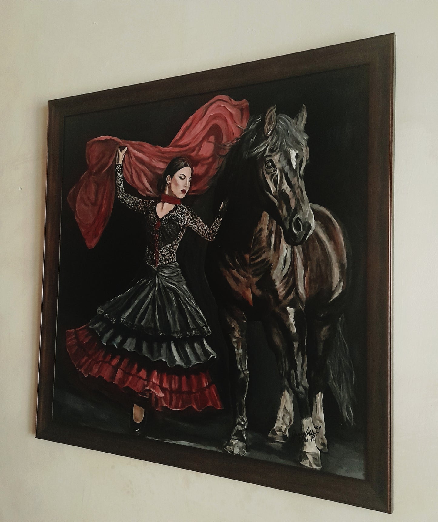 Flamenco Dancer With Horse Original Painting One Of A Kind Art