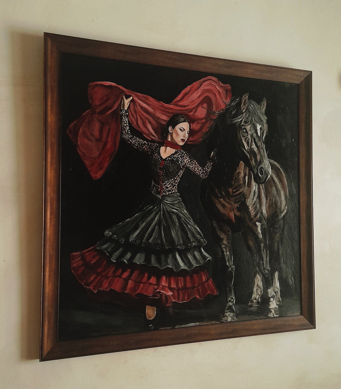 Flamenco Dancer With Horse Original Painting One Of A Kind Art